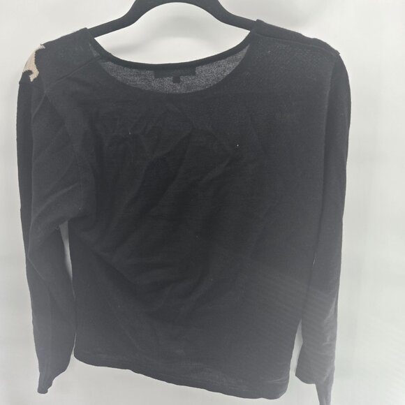 Un Jour Ailleurs Black Scottie Dog Wool Blend French Pullover Sweater Size 3 - Picture 2 of 7